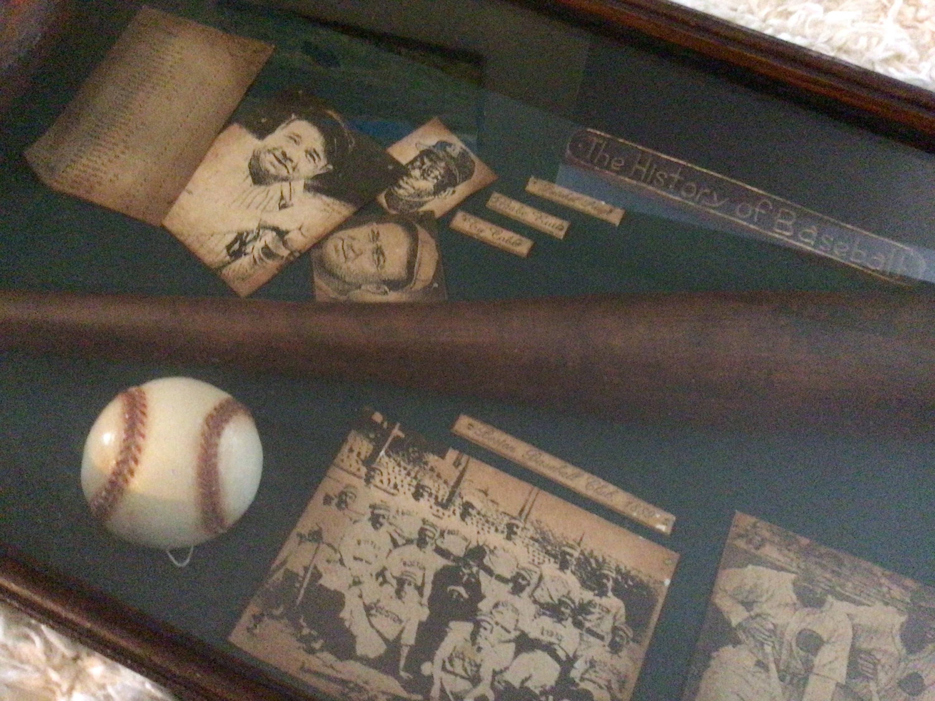 Vintage the History of Baseball Large Shadowbox Babe Ruth and Ty