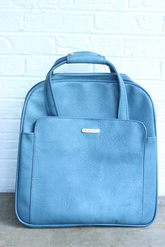 Vintage Retro Samsonite Luggage Carry on Bag Blue 