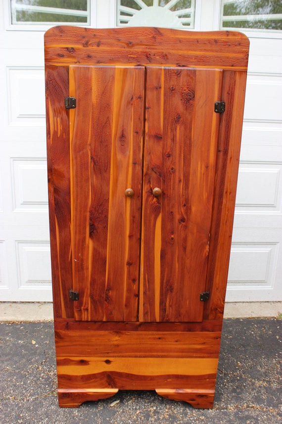 Vintage Antique Solid Wood Armoire Dresser Wardrobe Cabinet Etsy