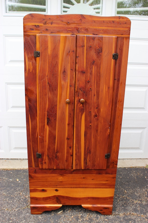 Vintage Antique Solid Wood Armoire Dresser Wardrobe Cabinet Etsy