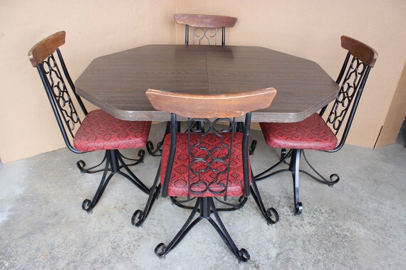 Mid Century Modern Wrought Iron Black Metal Gothic Formica Mid Century Modern Wrought Iron Black