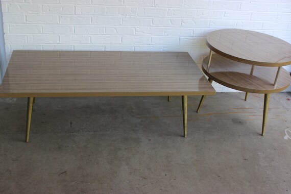 Vintage Mid Century Formica Coffee Table And Round Circular Mid Century Formica Coffee Table, Round Formica Table