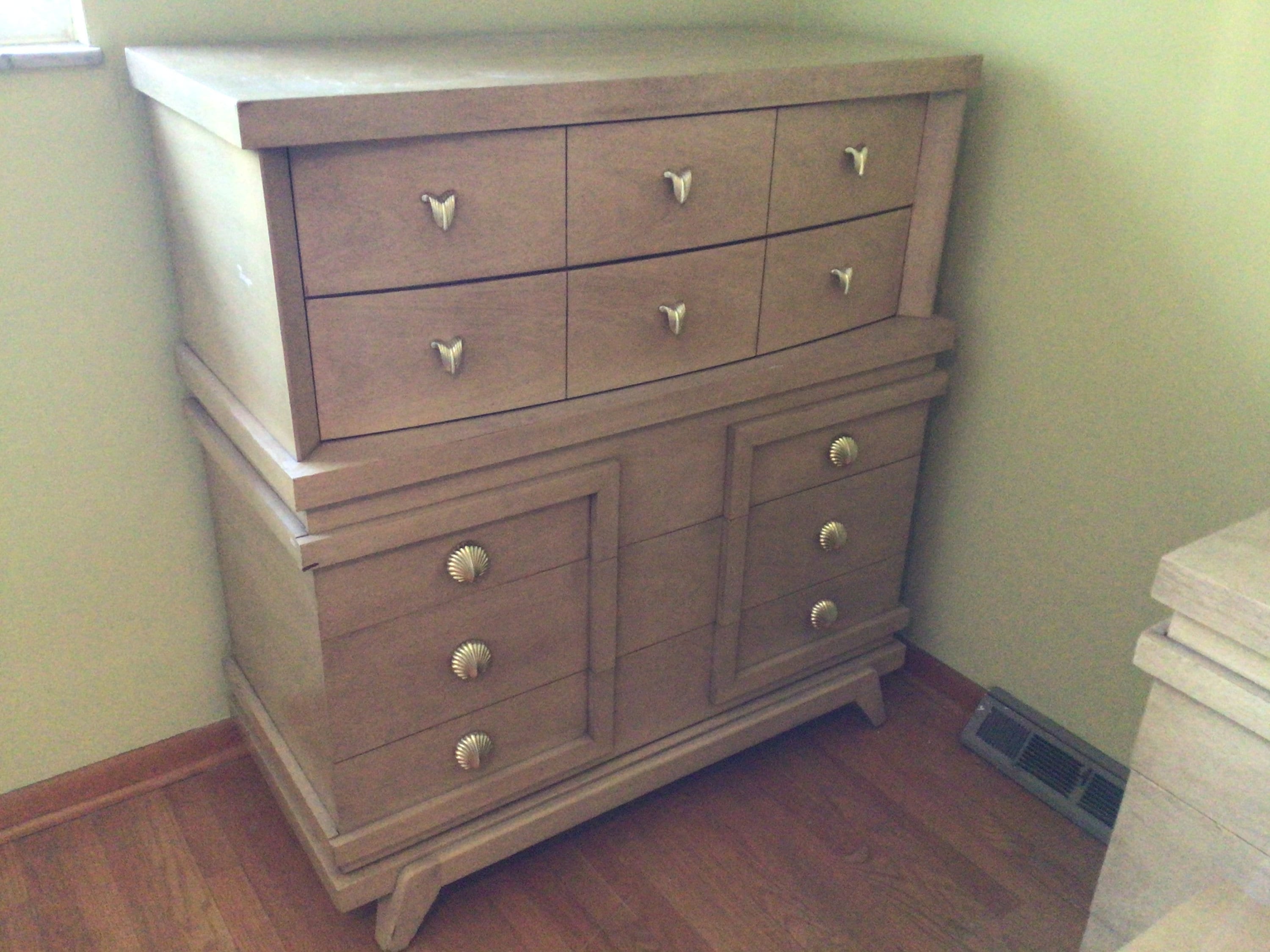 Vintage Mid Century Blonde Wood Bedroom Furniture 2 Dressers 2 Etsy