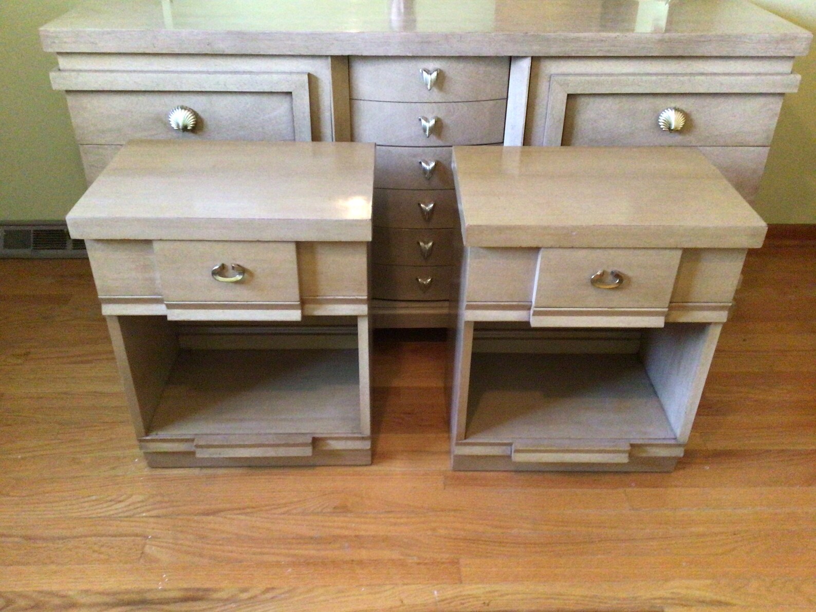 Vintage Mid Century Blonde Wood Bedroom Furniture 2 Night Etsy