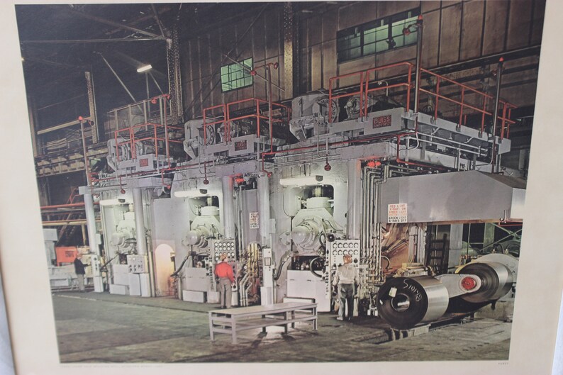 Three Stand Coal Reducing Mill Industrial Aliquippa Works 1964 print industry framed Purdy art steel