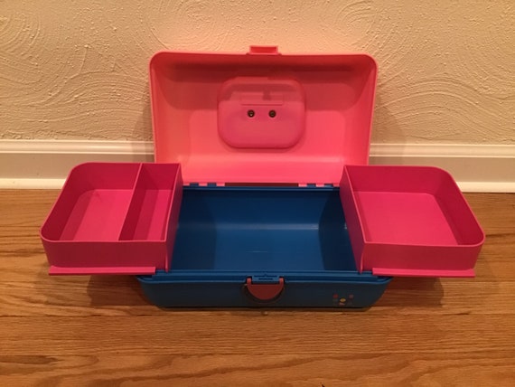 Vintage pink blue caboodles box - image 1