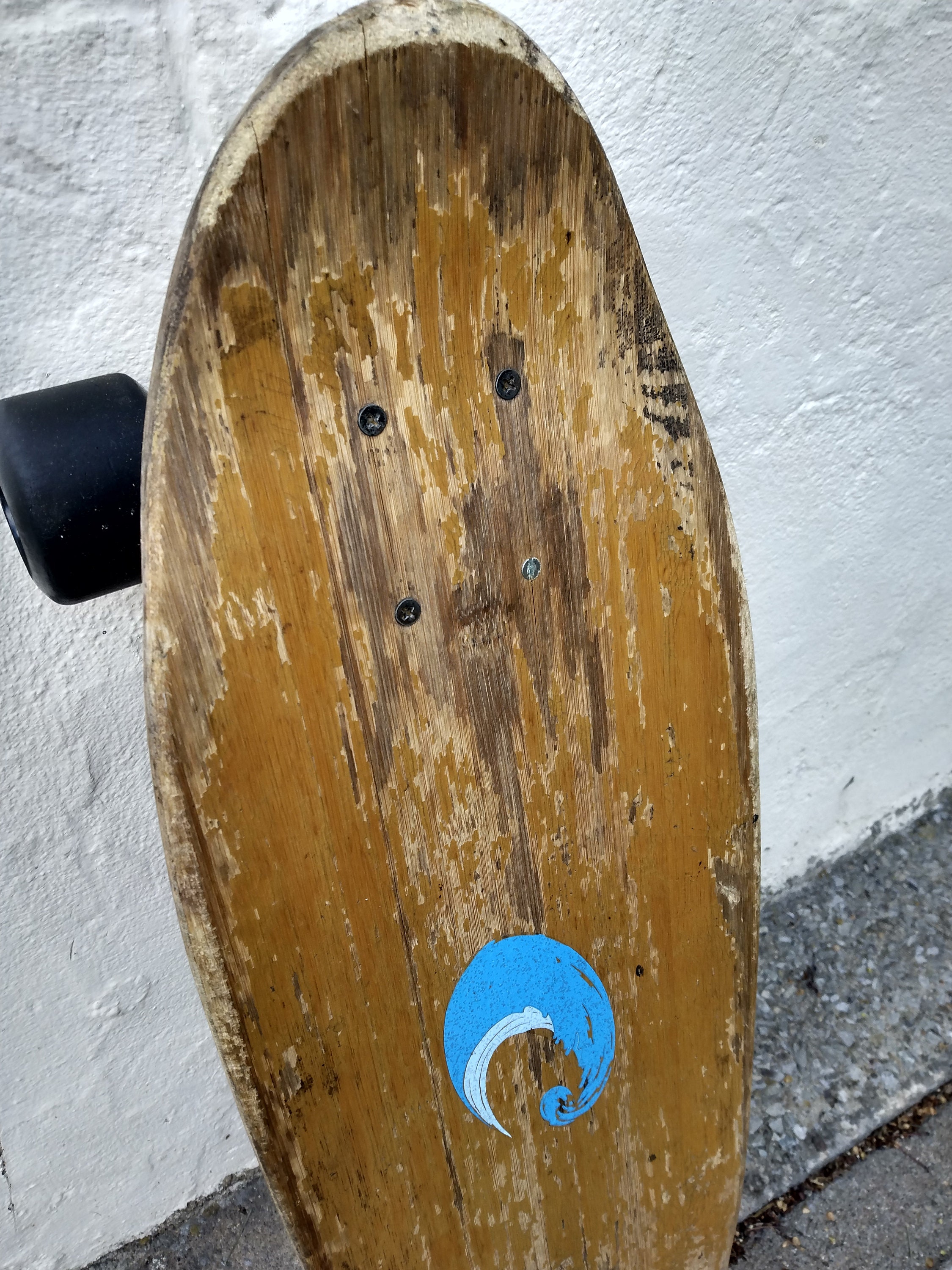 Early skateboard Super Surfer formica & wood vintage wheels