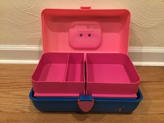 Vintage pink blue caboodles box - image 3