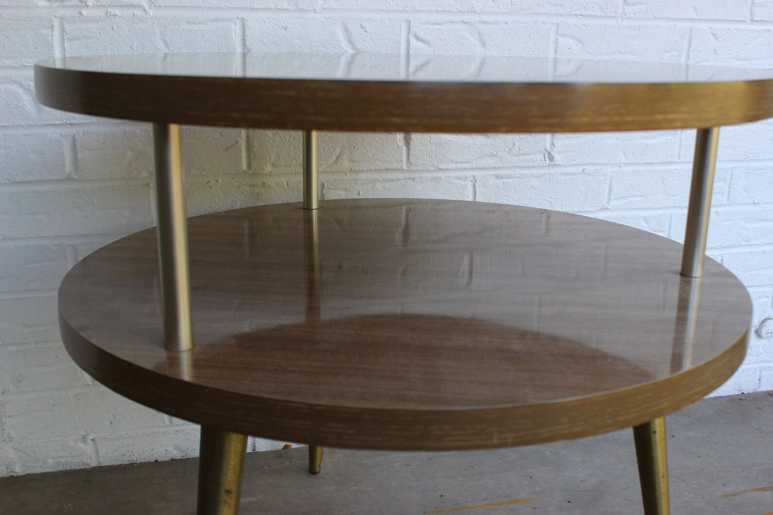 Vintage Mid Century Formica Coffee Table and Round Circular Etsy