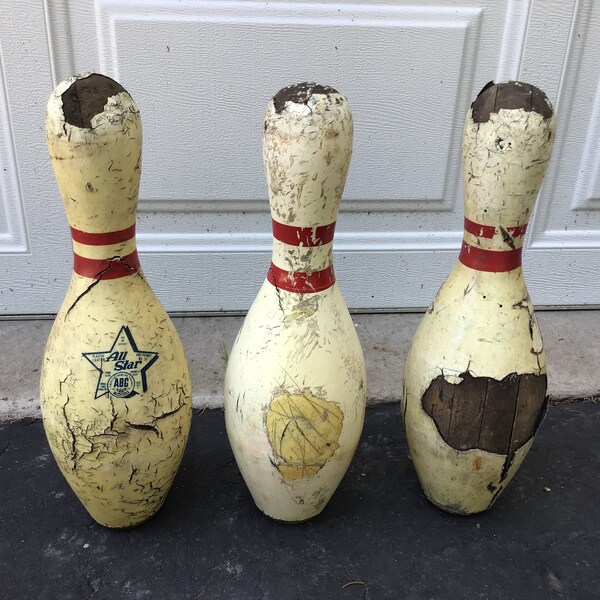 Wood Bowling Pin Etsy