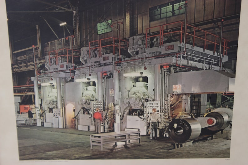 Three Stand Coal Reducing Mill Industrial Aliquippa Works 1964 print industry framed Purdy art steel