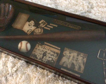 アンティーク　アメリカ　History of Baseball シャドーボックス The History of Baseball Large Display Case Shadowbox - Etsy