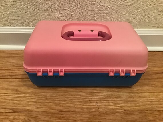 Vintage pink blue caboodles box - image 4