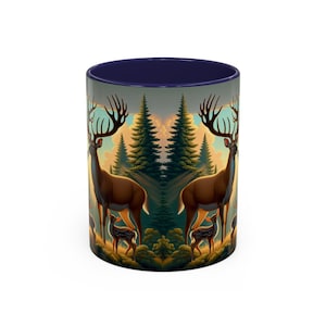 Wildlife Forest Scene Coffee Mug | Deer and Fawns | Nature Lover Gift, Rustic Home Decor, Eco-Friendly Mug, Animal Lovers