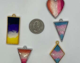 Resin Pride Pendant Necklace