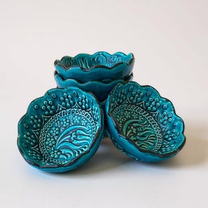 Tureckie miski ceramiczne – zestaw 6 sztuk – naczynia na drobiazgi w stylu osmańskim
