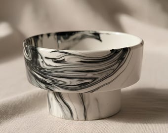 Ensemble de gamelles en céramique pour animaux de compagnie : design en marbre large et respectueux des moustaches