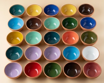 Juego de 24 platos de cerámica para salsas – Juego de servir Mezze de terracota de 8 cm para recibir invitados
