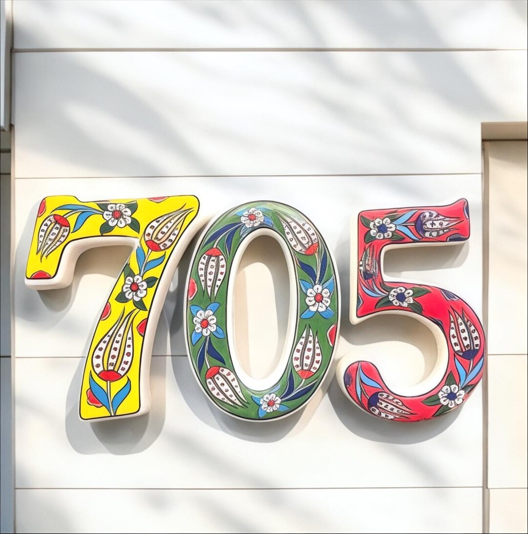 Handmade Ceramic House Numbers-custom Address Plaque & Ceramic Door ...