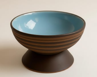 Bol de cerámica artesanal con pedestal, bol rústico de cerámica con base para postres, bol esmaltado para aperitivos, decoración del hogar, regalo
