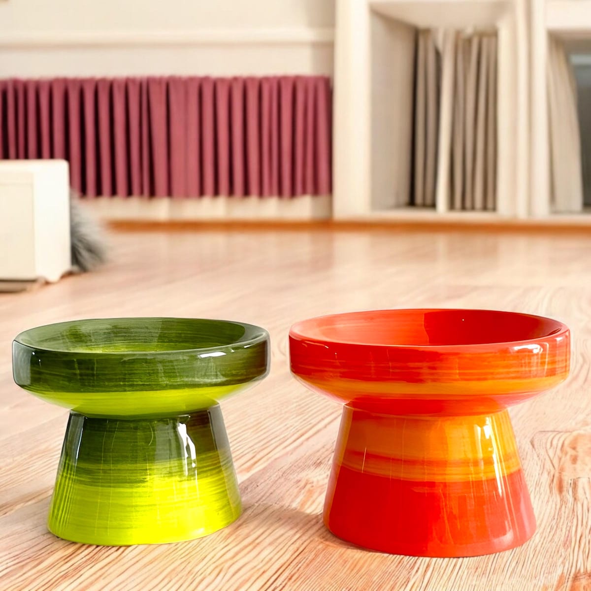 Elevated Ceramic Cat Bowl – Non-slip Feeding Dish for Cats & Small Dogs | Ergonomic, Handmade Pet Food Water Bowl - Etsy