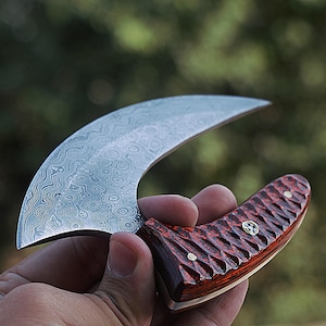 Damascus Alaskan Ulu Knife Pizza Cutter Handmade Kitchen Knife Use for Cutting, Slicing, Chopping, Wedding Gifts, Birthday Gift