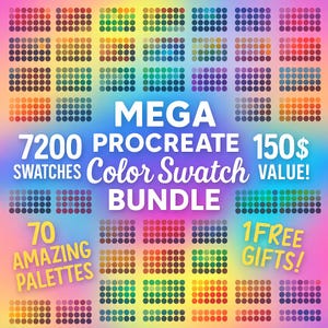 Procreate Color Palette Swatches, 7200 Procreate Swatches, Procreate Color Bundle, Digital Color Palettes, iPad Color Swatches with PNG