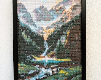 Cascade Majesty: A Diamond Dot Mountain Retreat