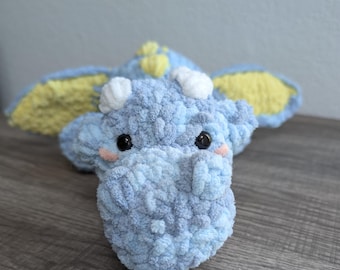 Handgemaakte pluche gehaakte draak – zachte chenille knuffel – fantasie babydraakcadeau