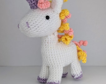 Miniatuur gehaakte eenhoorn pluche - handgemaakte amigurumi-eenhoorn