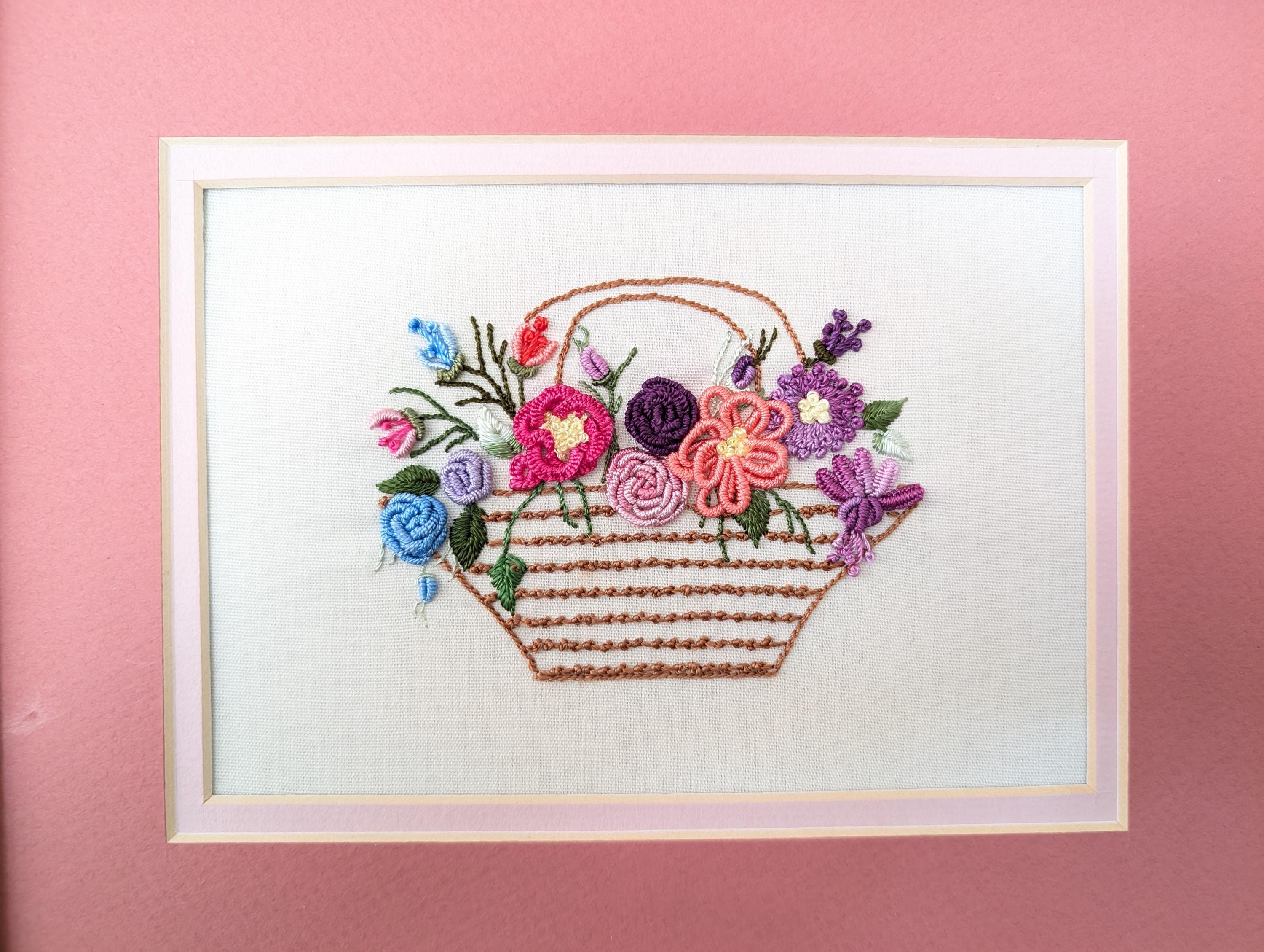 ヴィンテージフラワーバスケット刺繍 - Etsy 日本