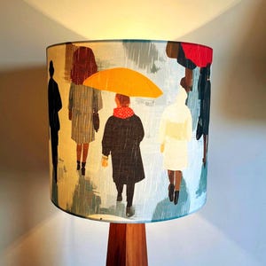Art Fabric/Illustrated Drum Shade/Modern Art Lampshade