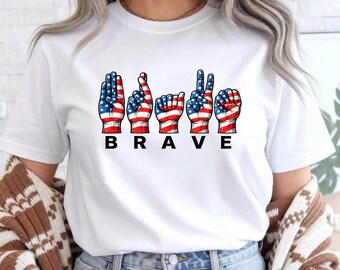 Mens Sign Language Brave Veteran Hands PNG, ASL Veterans Day Gift, Military Appreciation Graphic Tee