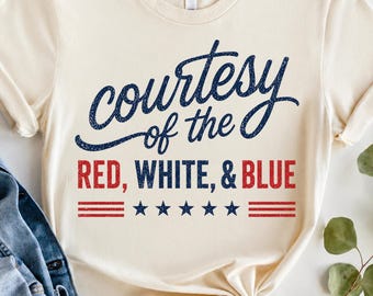 Independence Day PNG, Courtesy of the Red, White, Blue PNG, Patriotic America Fourth of July png USA Flag Quote (Digital Download)