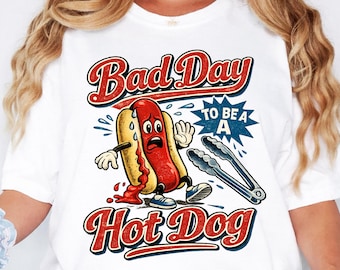 Bad Day To Be A Hot Dog PNG, Hot Dog png, Patriotic Coquette USA Clipart American Summer png Retro Red White Blue (Digital Download)