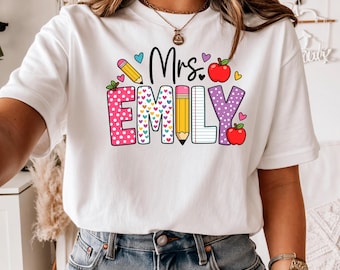 Custom Teacher Name Shirt, Personalized School Appreciation Gift (Digital Download)