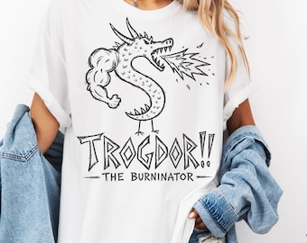 Trogdor the Burninator PNG: Funny Dragon Fire Doodle Fantasy Meme png Retro Sketch Art (Digital Download)
