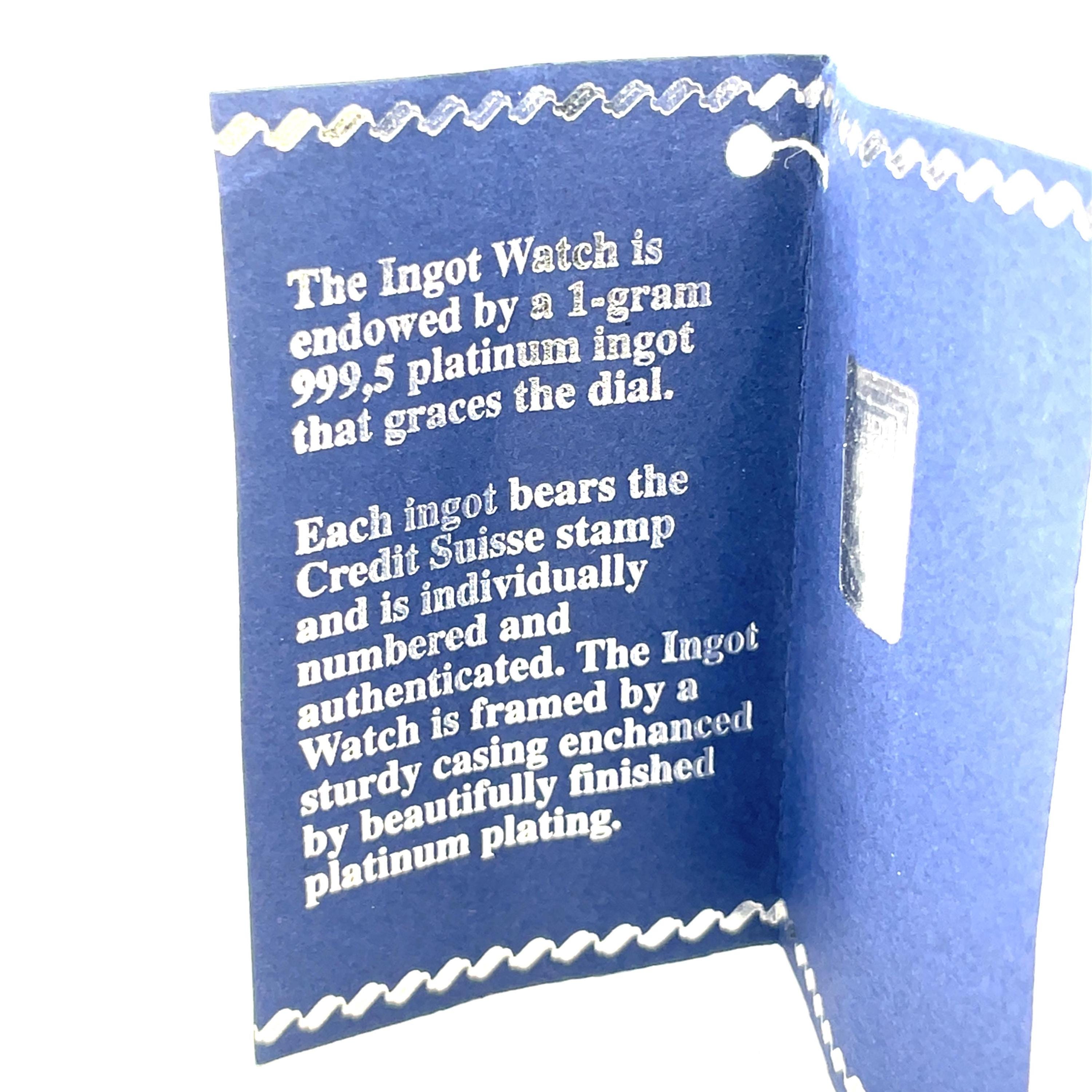 スイス クレディ・スイス 1g 999.5 純度プラチナインゴット クラシックウォッチ
