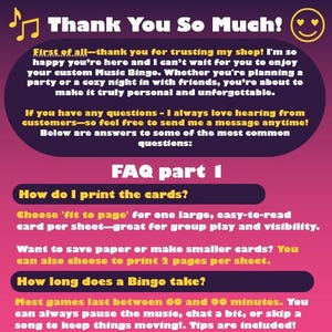 Personalized Music Bingo – 40 Cards with Your Custom Playlist (Instant Download) image 8