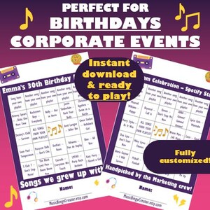 Personalized Music Bingo – 40 Cards with Your Custom Playlist (Instant Download) image 3