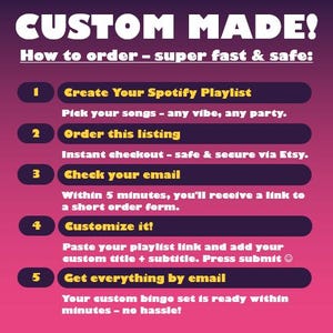 Personalized Music Bingo – 40 Cards with Your Custom Playlist (Instant Download) image 5