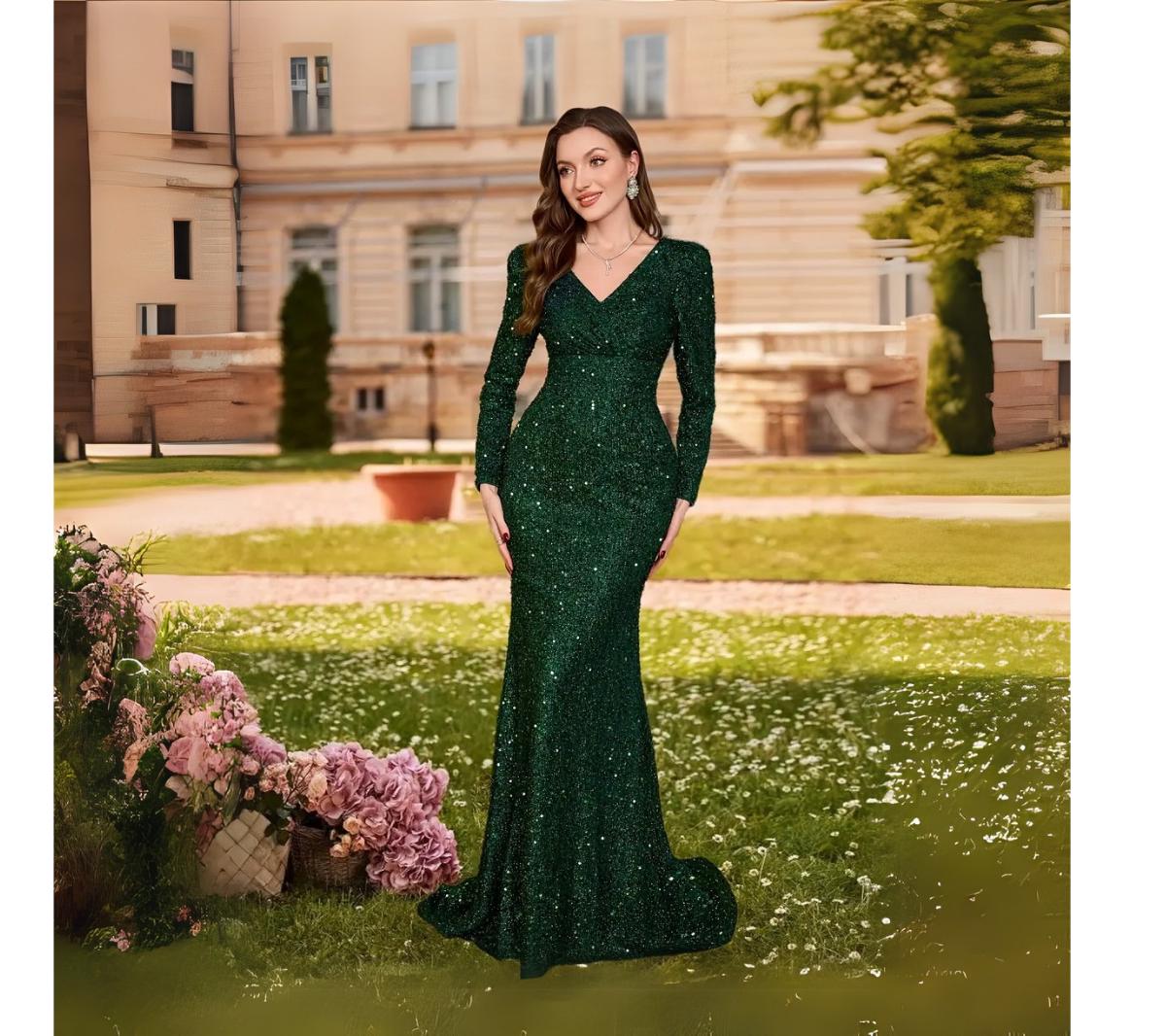 Emerald Sequin Dress - Etsy