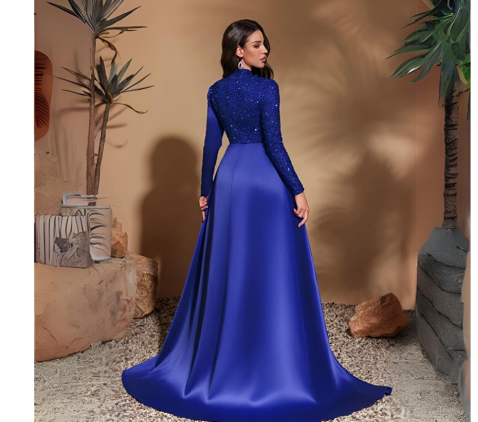 v neck wedding dress Mayqueen RQ7823 Prom Ivory Fitted Lace Bridal Prada Black Metal Triangle Size:6.5 Regular BIS-06-02-25