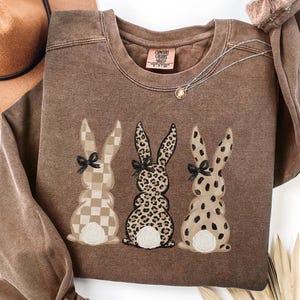 Comfort Colors Easter Bunny Sweatshirt, Coquette Rabbit Tee, women's easter shirt, easter bunny shirt, easter gift, rabbit shirt, rabbit tee
