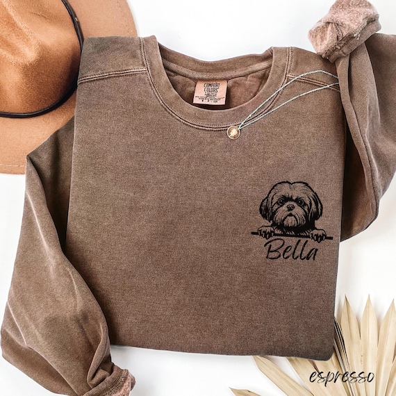 Custom Shih Tzu Comfort Colors dog sweatshirt, dog mom t-shirt, personalized dog shirt, Shih Tzu t-shirt, dog dad shirt, Birthday Gift,
