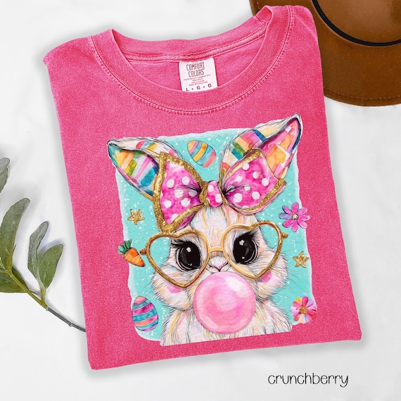 Comfort Colors Bunny T-shirt, Easter Sweatshirt, Easter Rabbit Graphic Tee, easter shirt, easter bunny, easter bunny shirt, bubblegum shirt,