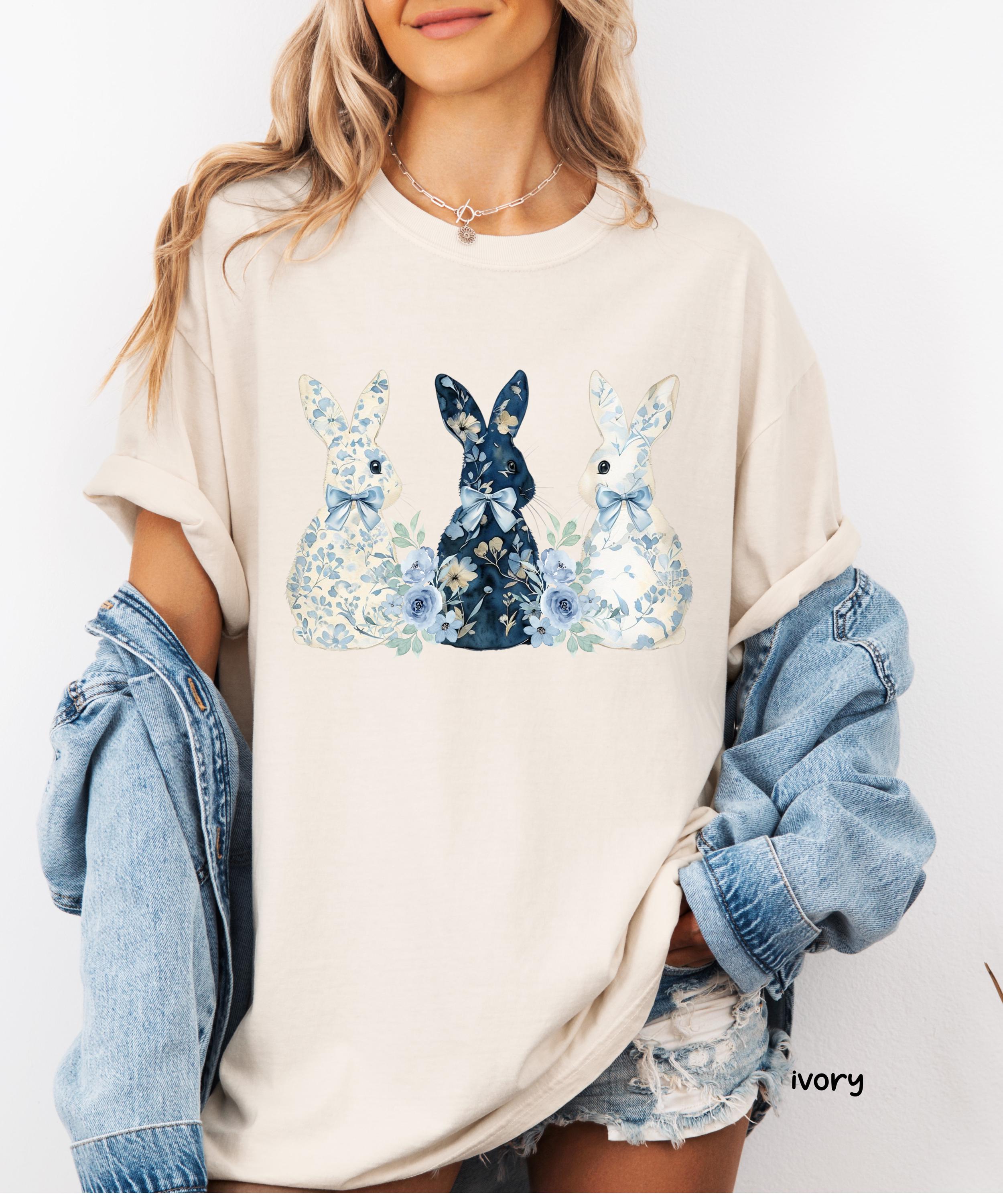 Chinoiserie Bunny T-shirt, Coquette Easter Shirt, Bunny Tee, Easter ...