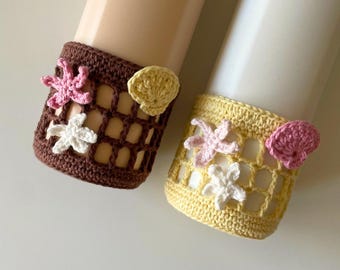 Boot Cover for Owala Accessories for Tumbler Bottle 24 oz 32 oz Crochet Tumbler Boot Cover Sleeve for Tumbler Accessory Seashell Drinkware