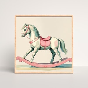 Vintage Rocking Horse Print
