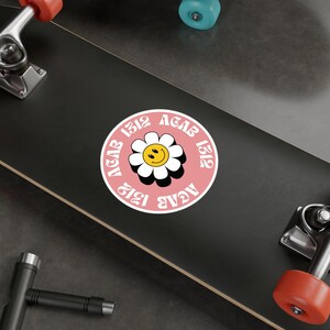ACAB-bloem ronde stickers, schattig bloemontwerp ACAB 1312, ravefeest, muziekfestival, Teufs, gratis feest, protesten voor rechten. Binnen/buiten: